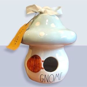 NIB Rae Dunn mushroom gnome birdhouse